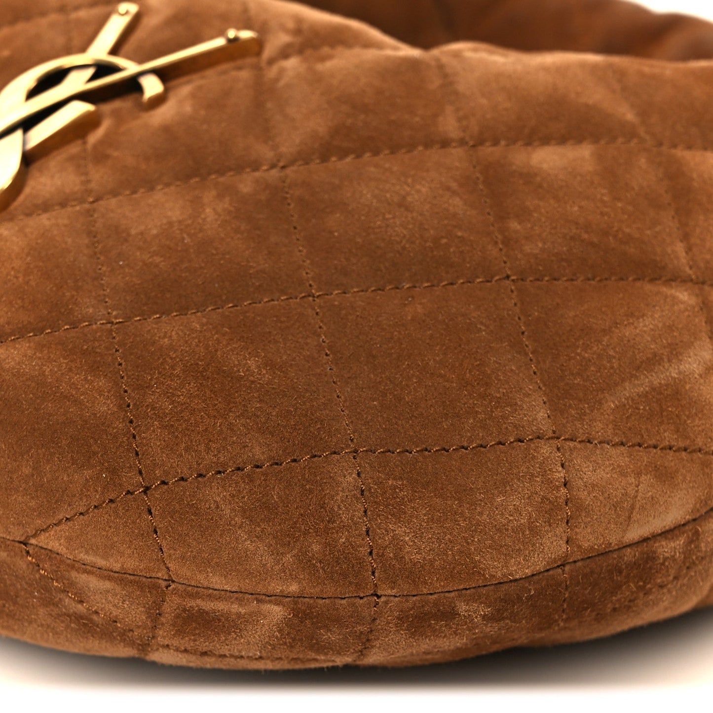 Saint Laurent Suede Quilted Icarino Tote Bag Cognac