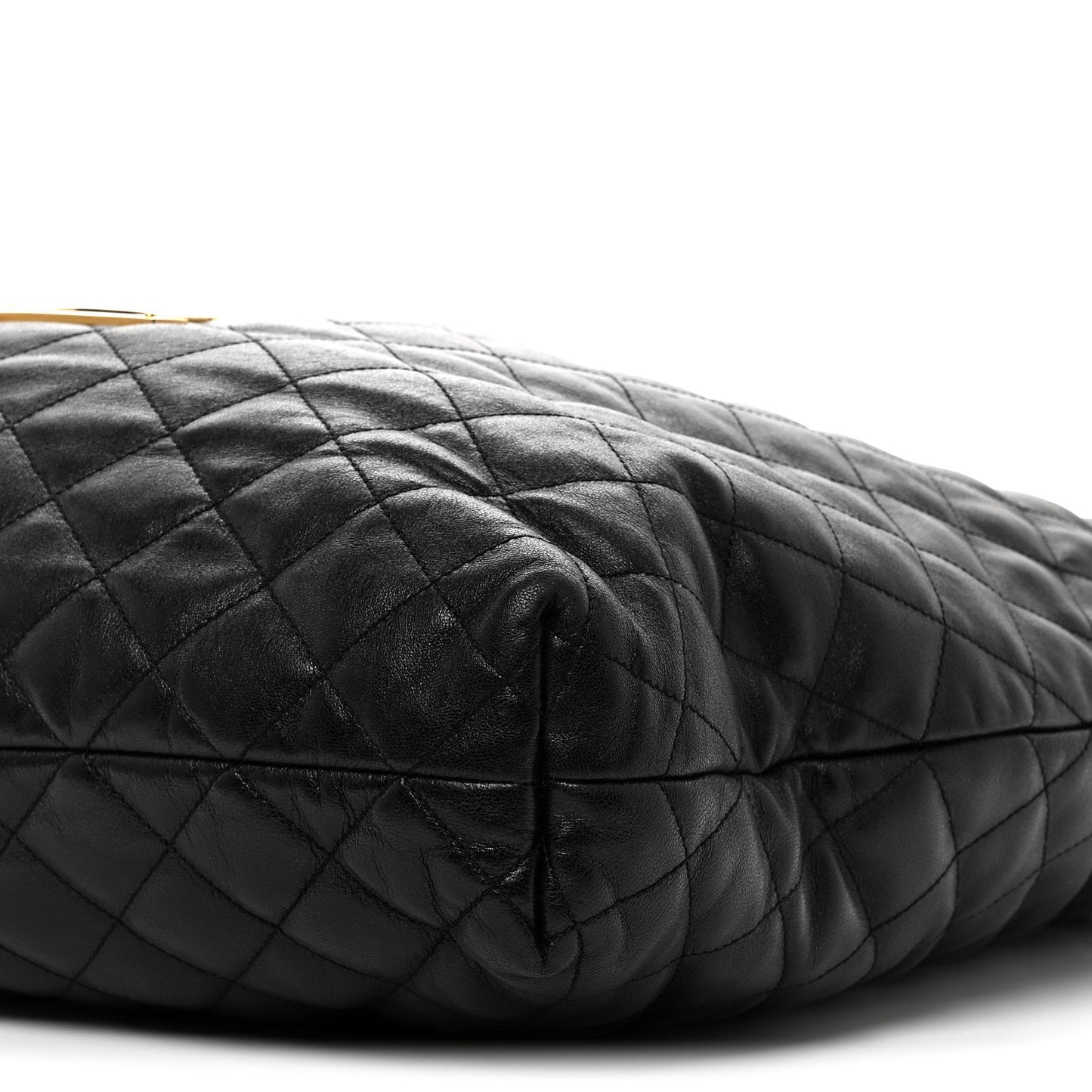 Saint Laurent Lambskin Quilted Maxi Icare Shopping Tote Black