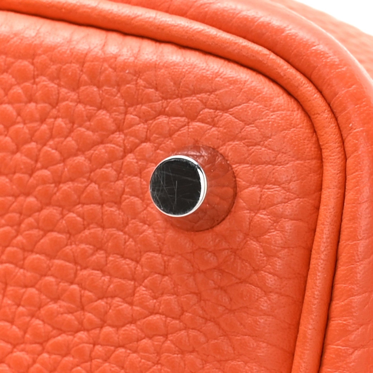Taurillon Clemence Picotin Lock 18 PM Orange Poppy Handbag