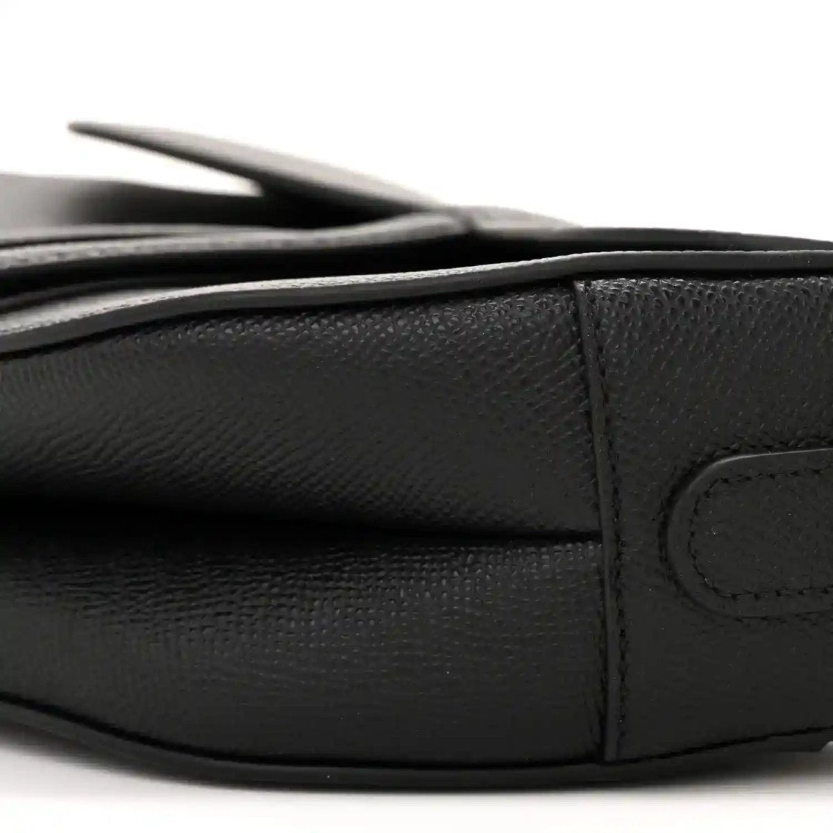 Christian Dior Grained Calfskin Leather Saddle Bag in Black - NEESTRA
