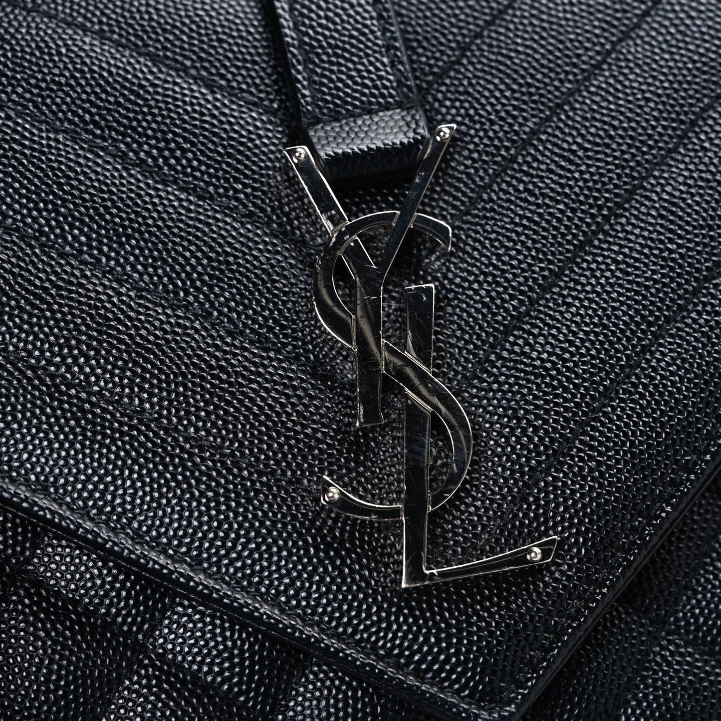 Saint Laurent Grain De Poudre Textured Mixed Matelasse Triquilt Medium Monogram Satchel