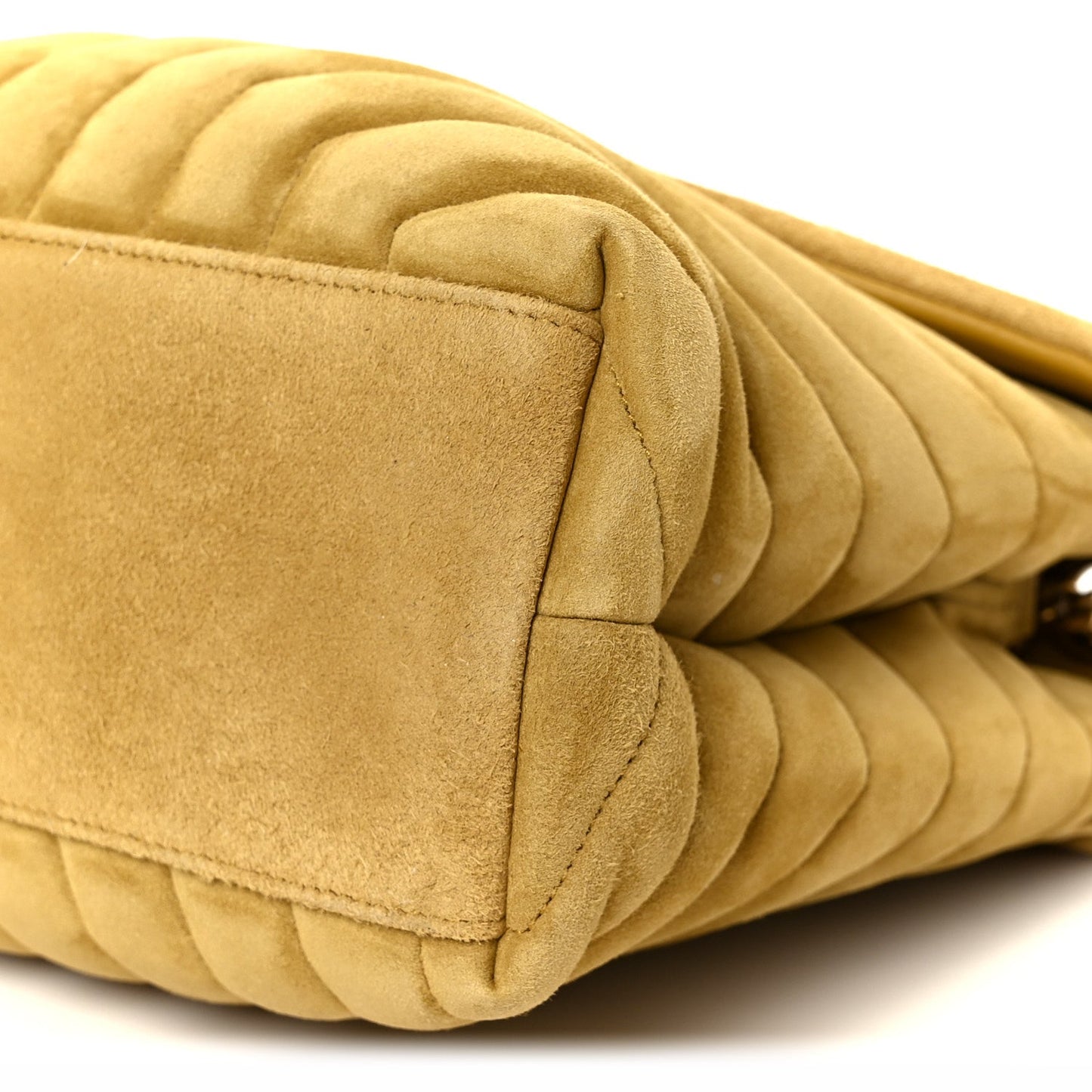 Saint Laurent Suede Y Quilted Monogram Medium Loulou Chain Satchel Chartreuse