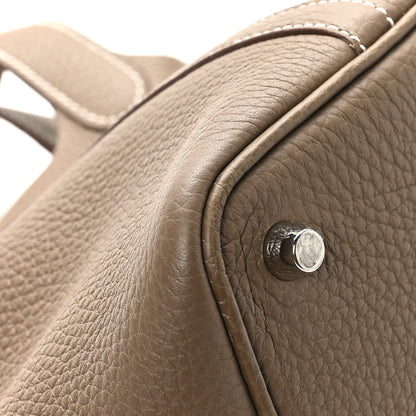 Taurillon Clemence Picotin Lock 18 PM Tote Bag Etoupe