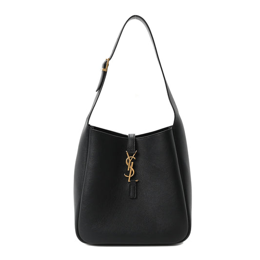 Saint Laurent Smooth Calfskin Small Le 5 A 7 Soft Hobo Black