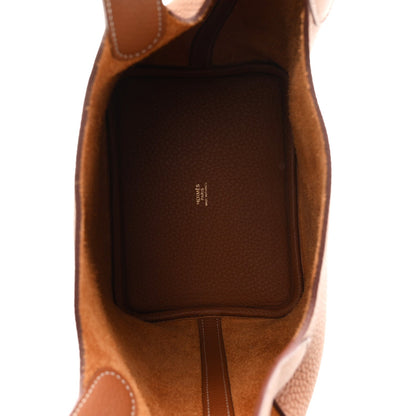 Taurillon Clemence Picotin Lock 18 PM Bucket Bag Gold
