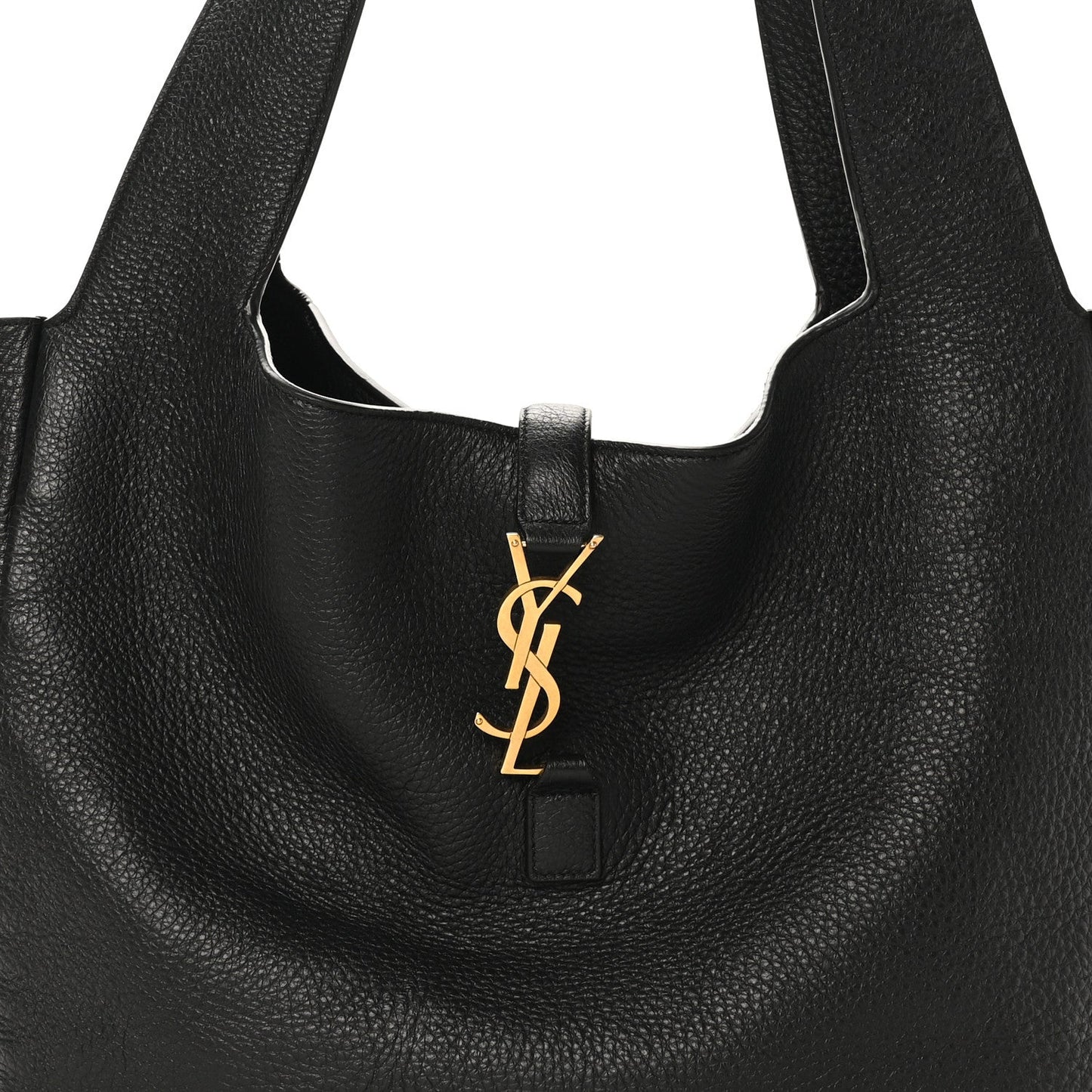 SAINT LAURENT Grained Deerskin Bea Tote Black