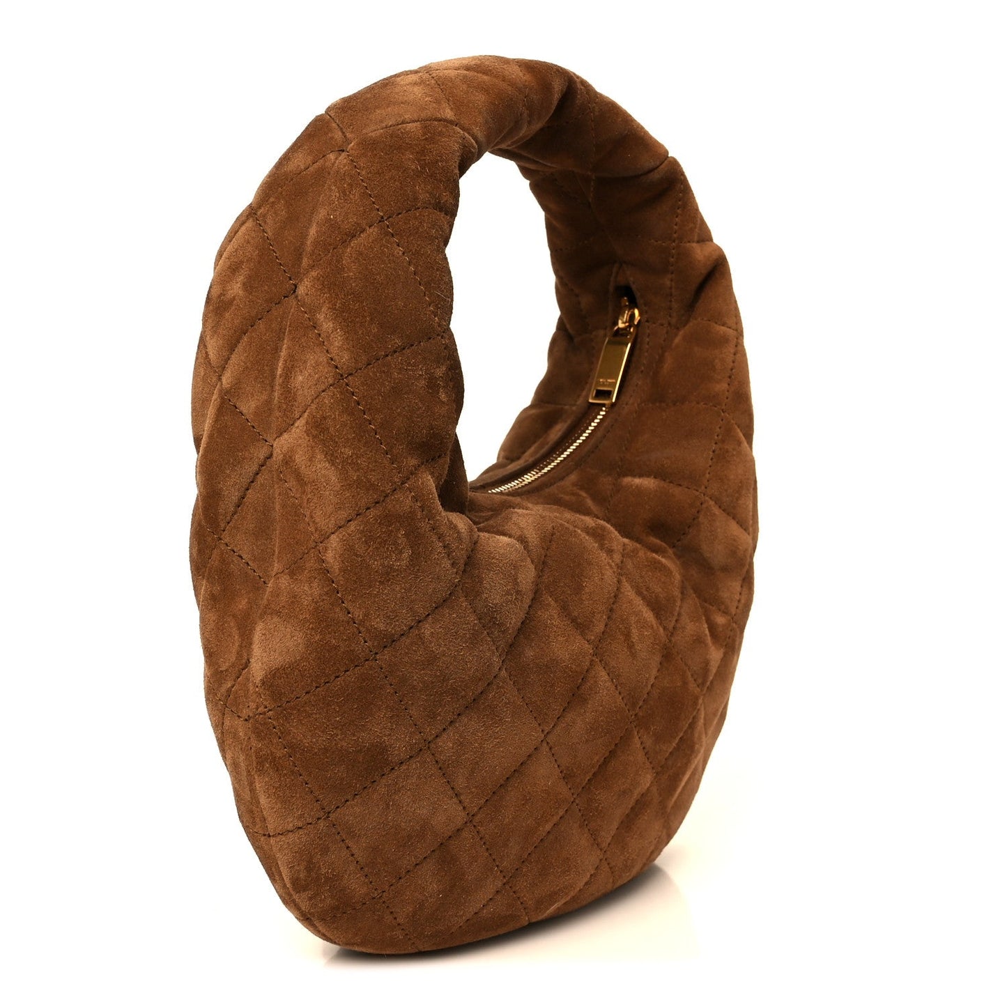 Saint Laurent Suede Quilted Icarino Tote Bag Cognac
