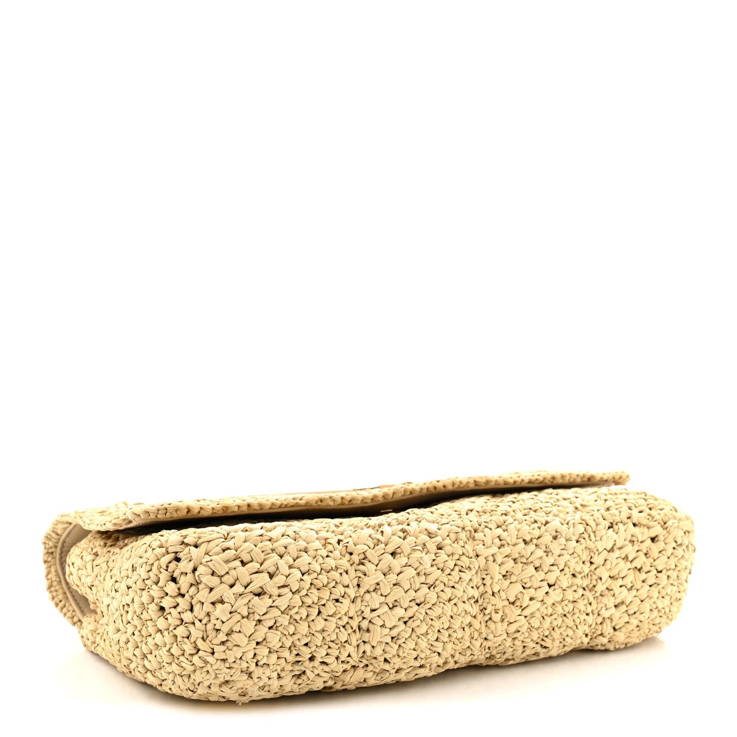 Saint Laurent Raffia Monogram Medium Jamie Shoulder Bag Natural Avorio