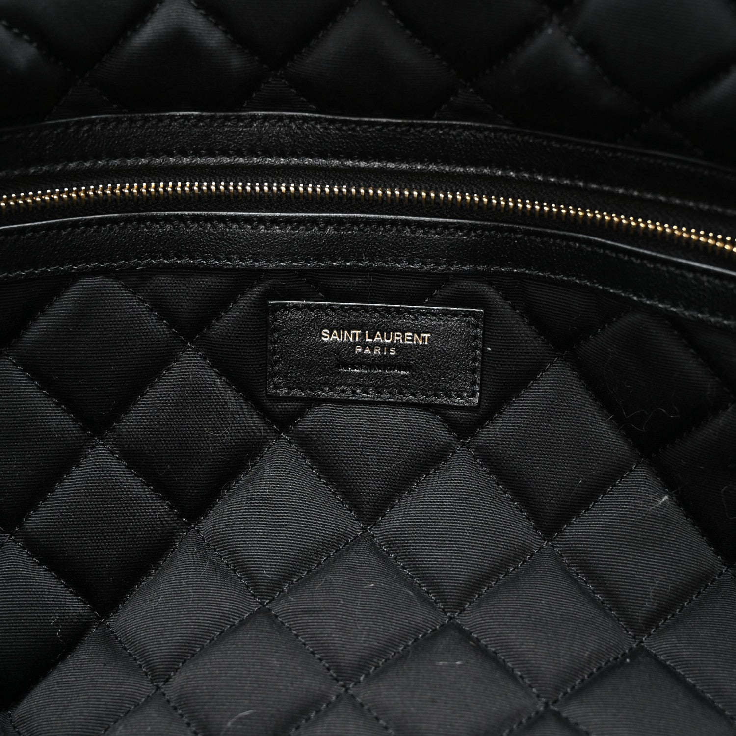 Saint Laurent Calfskin Quilted ES Giant Travel Bag Black