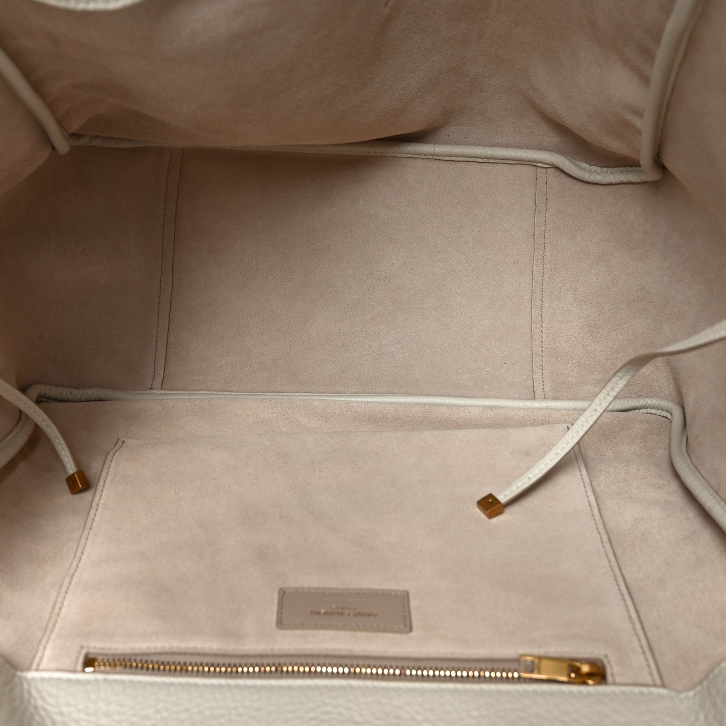 Saint Laurent Grained Deerskin Bea Tote Blanc Vintage