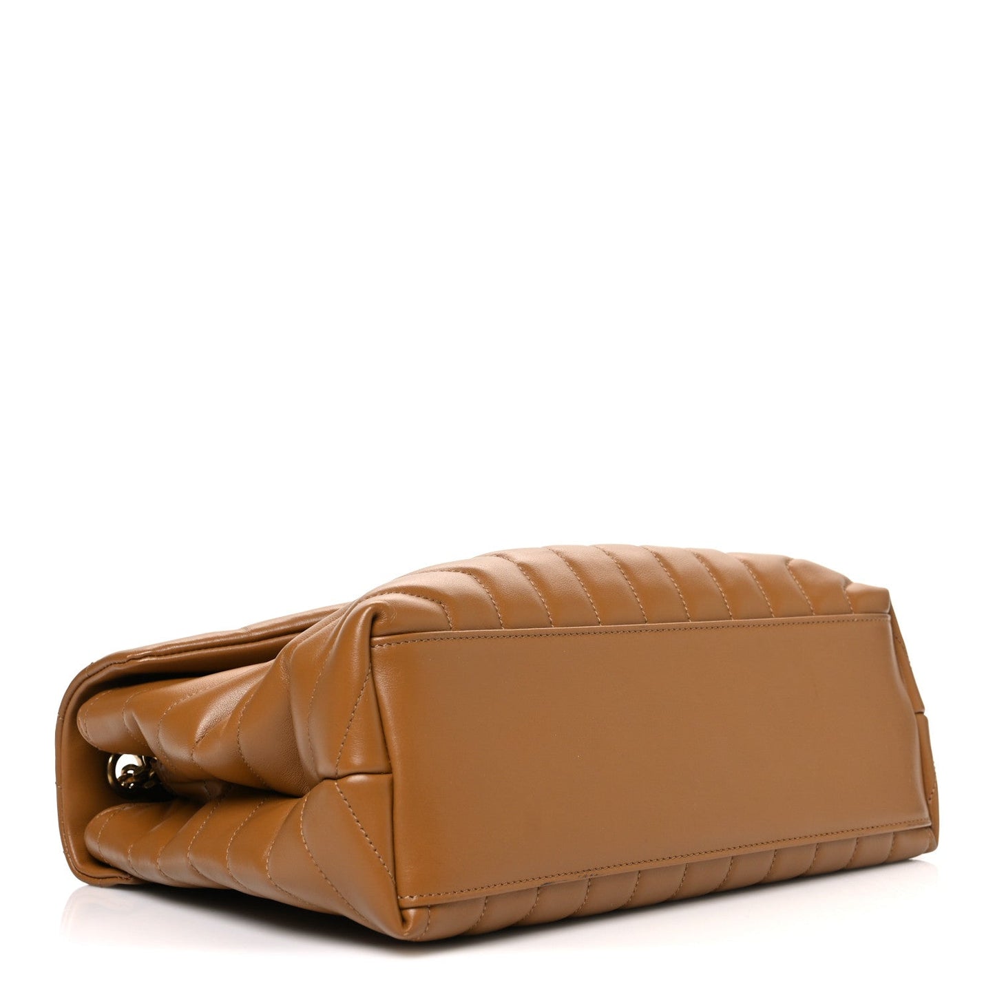 Saint Laurent Loulou Calfskin Y Quilted Monogram Medium Chain Satchel Dark Natural