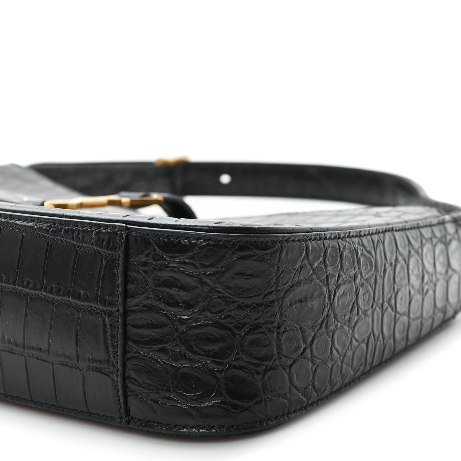 Saint Laurent Le 5 A 7 Hobo Bag Embossed Calfskin Black