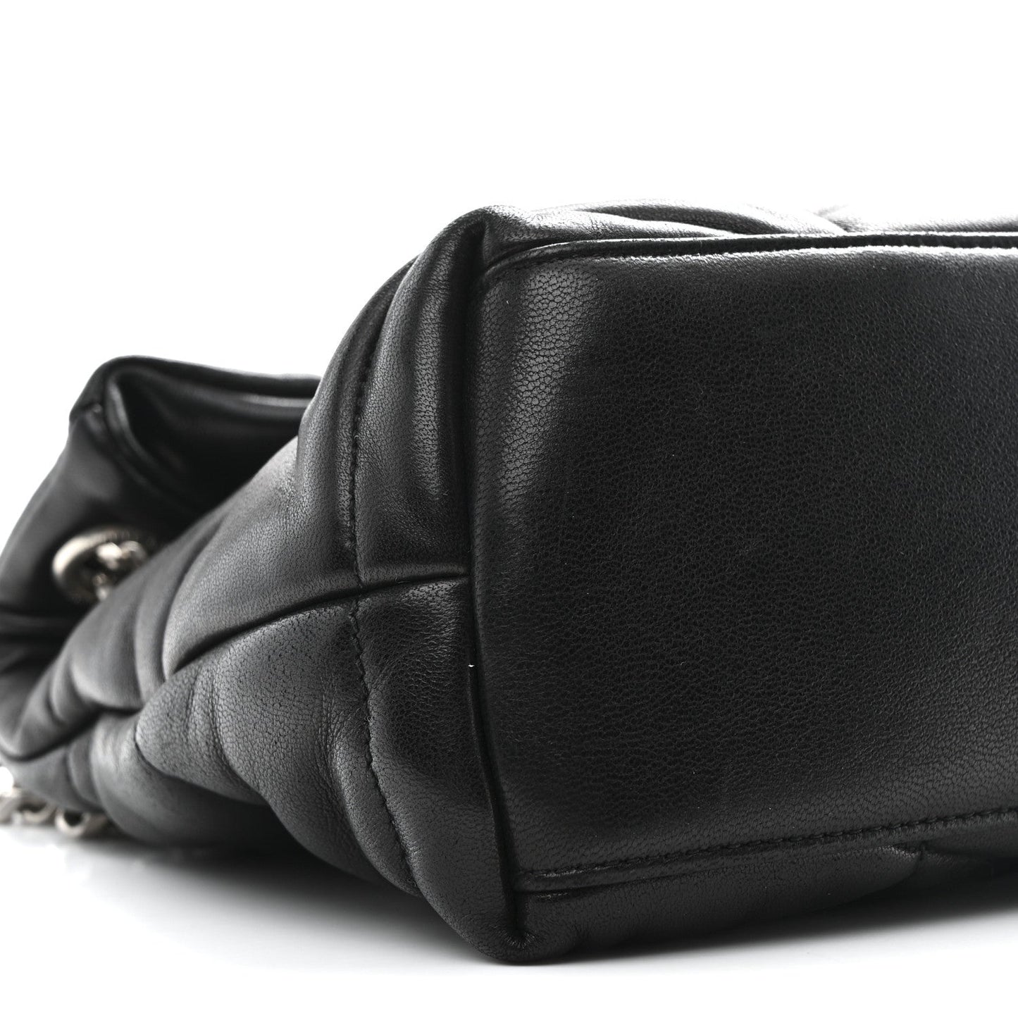 Saint Laurent Loulou Puffer Small Quilted Lambskin Leather Satchel Black