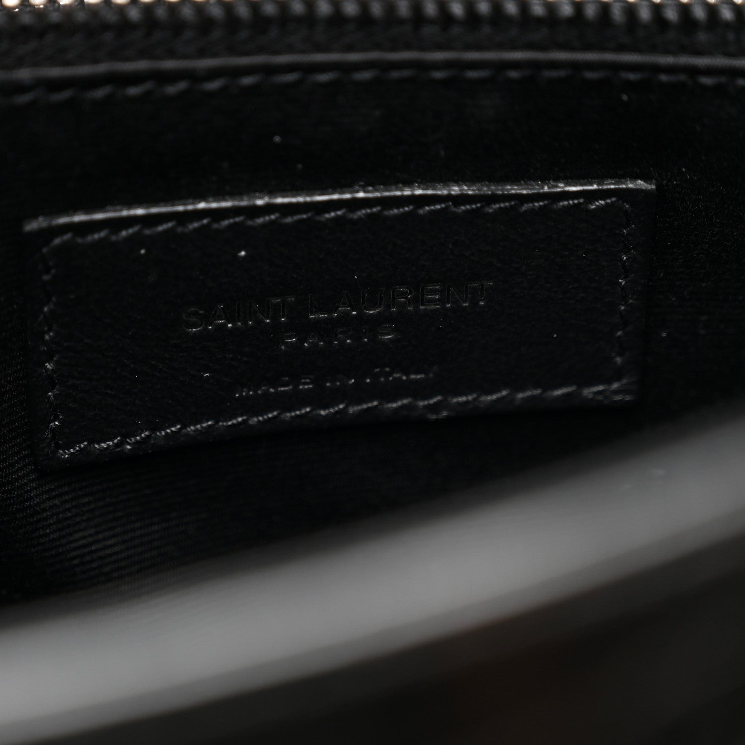 Saint Laurent Niki Medium Chain Satchel Crinkled Calfskin Black