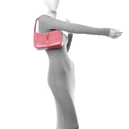 Saint Laurent LE 5 A 7 Alligator Hobo Bag Pink