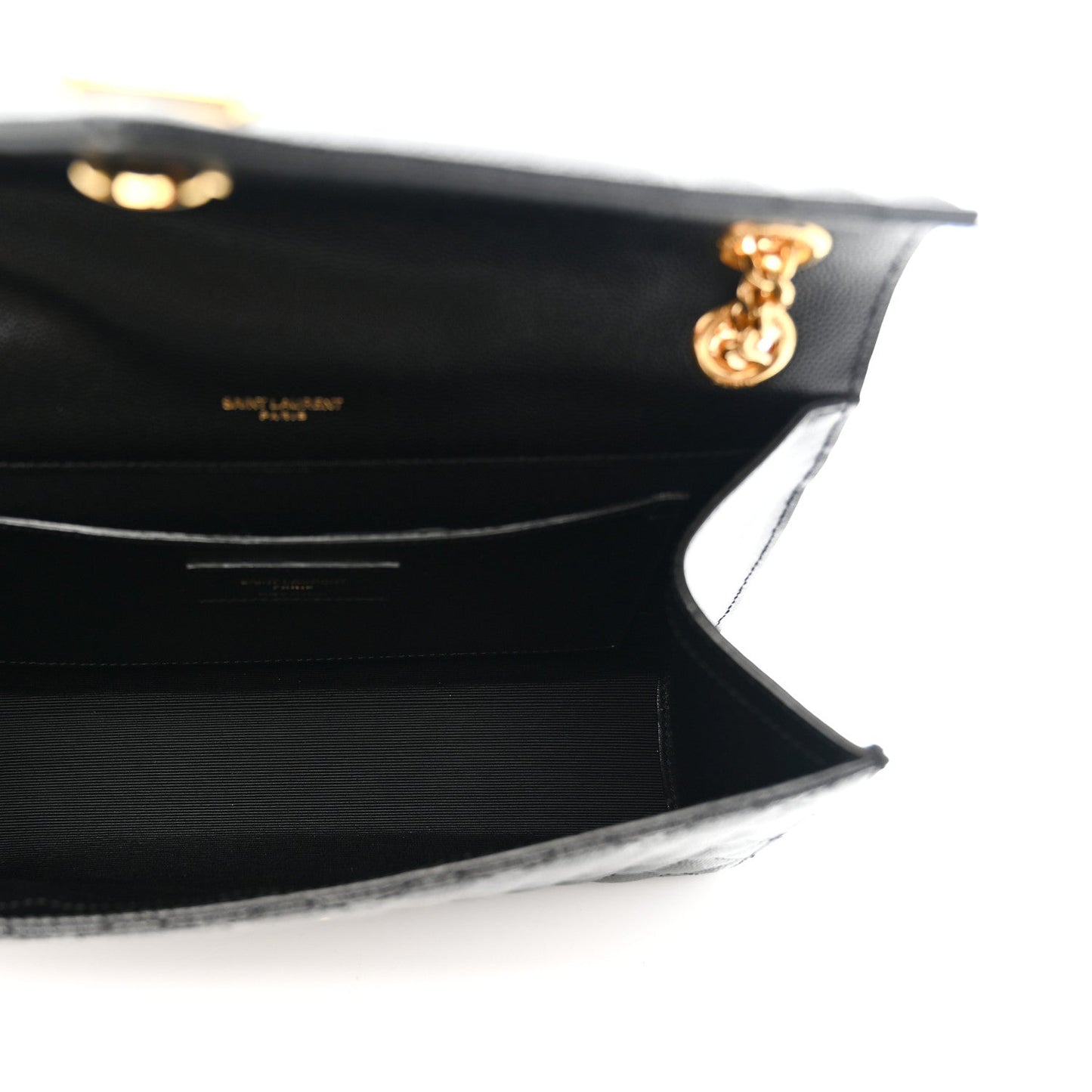 Saint Laurent Grain De Poudre Mixed Matelasse Triquilt Medium Monogram Satchel Black