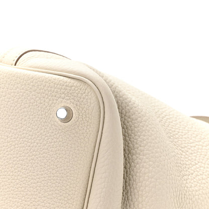 Taurillon Clemence Picotin Lock 22mm Tote Beton Ivory