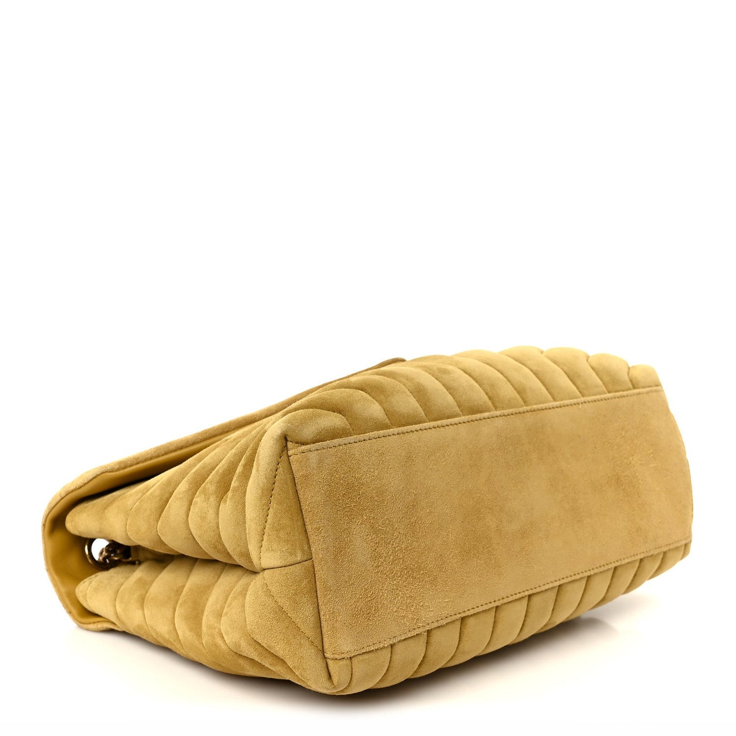 Saint Laurent Suede Y Quilted Monogram Medium Loulou Chain Satchel Chartreuse
