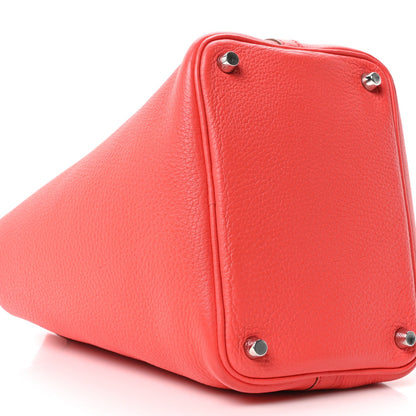 Taurillon Clemence Picotin Lock 18 PM Red Leather Tote