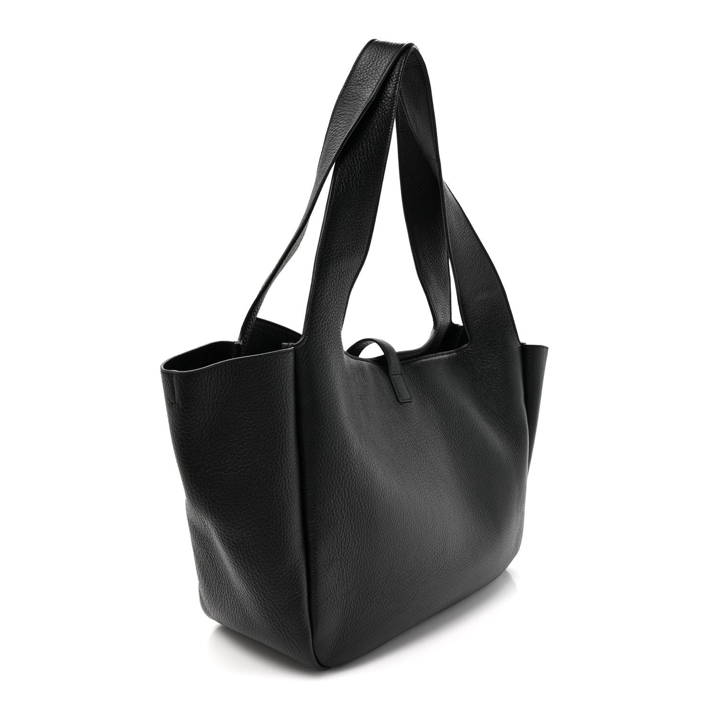 Saint Laurent Grained Deerskin Bea Tote Black