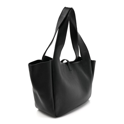 Saint Laurent Grained Deerskin Bea Tote Black
