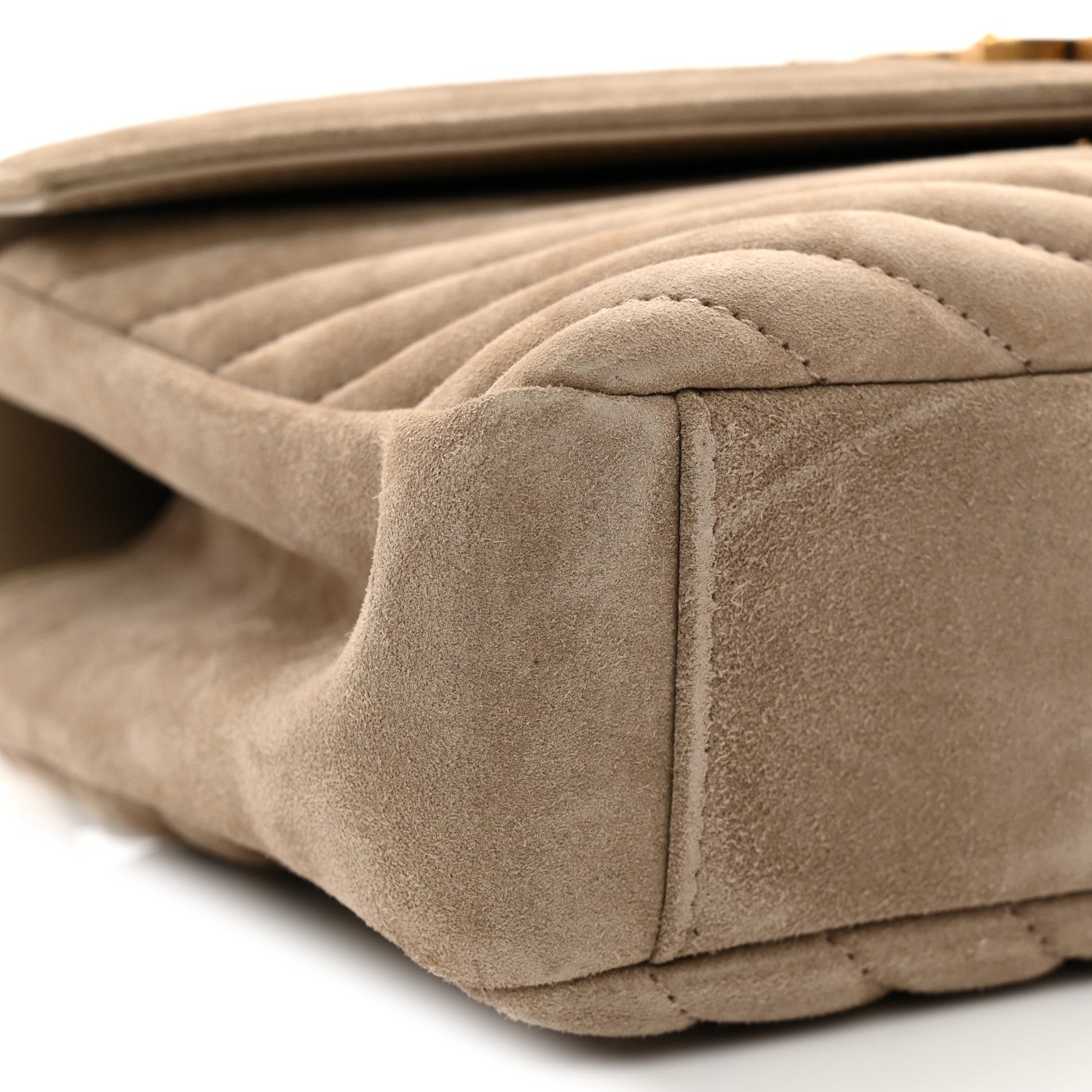 Saint Laurent Suede Matelasse Chevron Monogram Medium College Bag