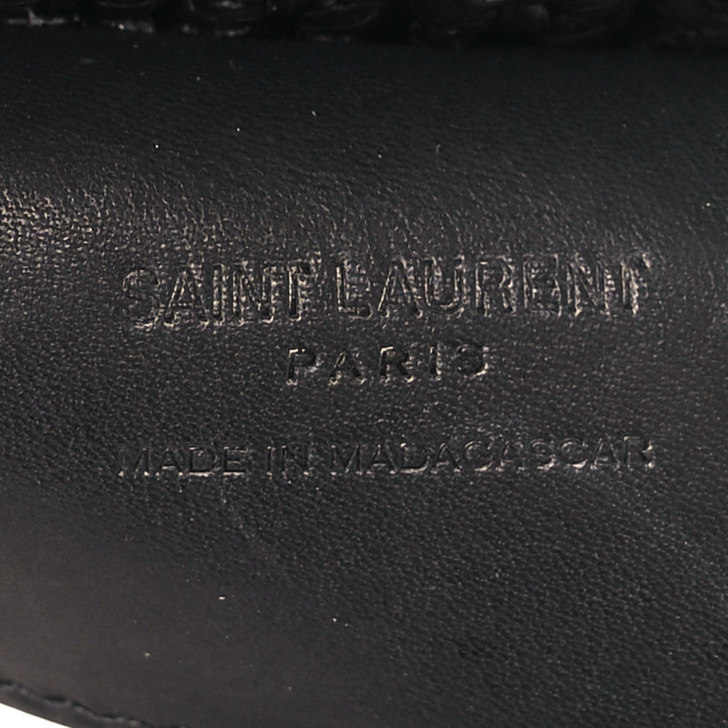Saint Laurent Raffia Calfskin Oxalis Shoulder Bag Black