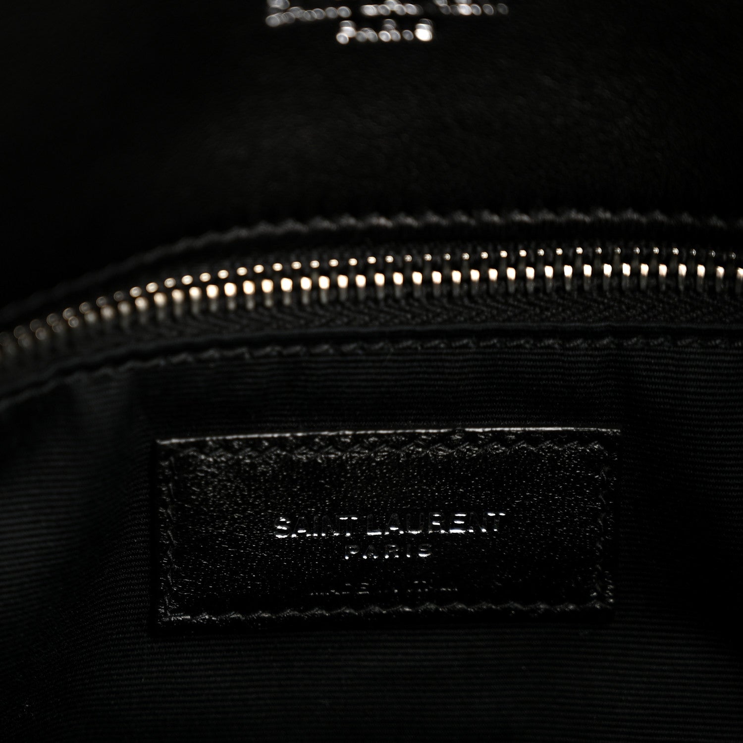 Saint Laurent Lambskin Quilted Medium Loulou Puffer Monogram Chain Satchel Black