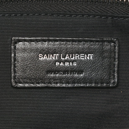 Saint Laurent Lambskin Quilted Small Loulou Puffer Monogram Chain Satchel Black