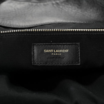Saint Laurent Lambskin Quilted Maxi Icare Shopping Tote Black