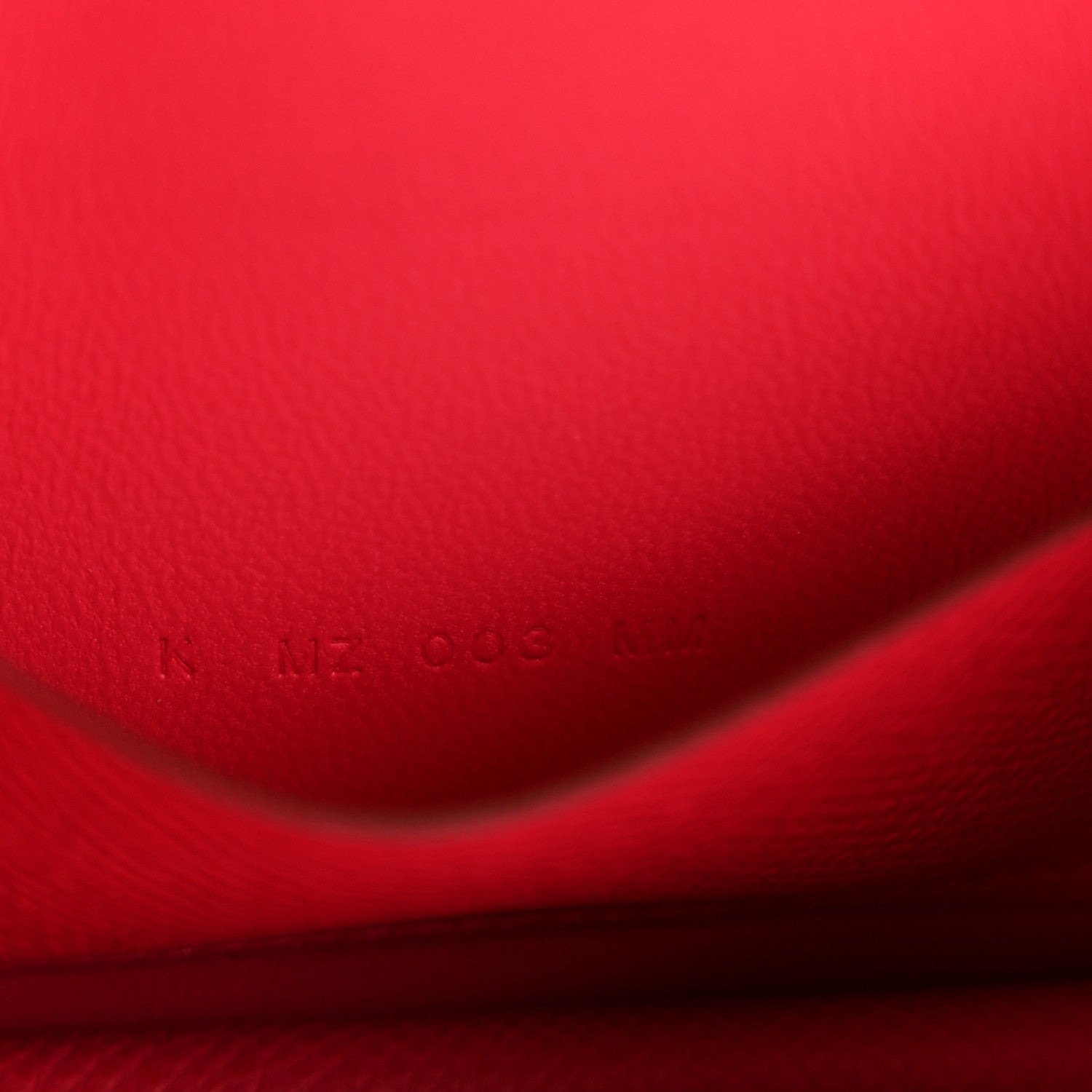 Hermes slim wallet rose red textured leather with subtle embossed marks