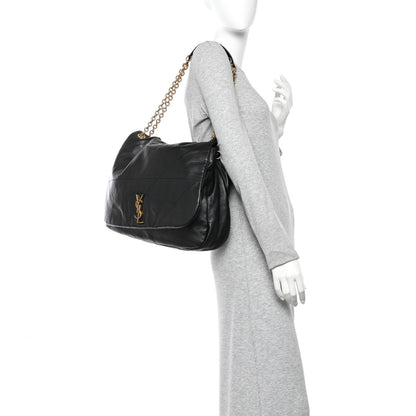 Saint Laurent Lambskin Matelasse Monogram Large Jamie 4.3 Shoulder Bag Black