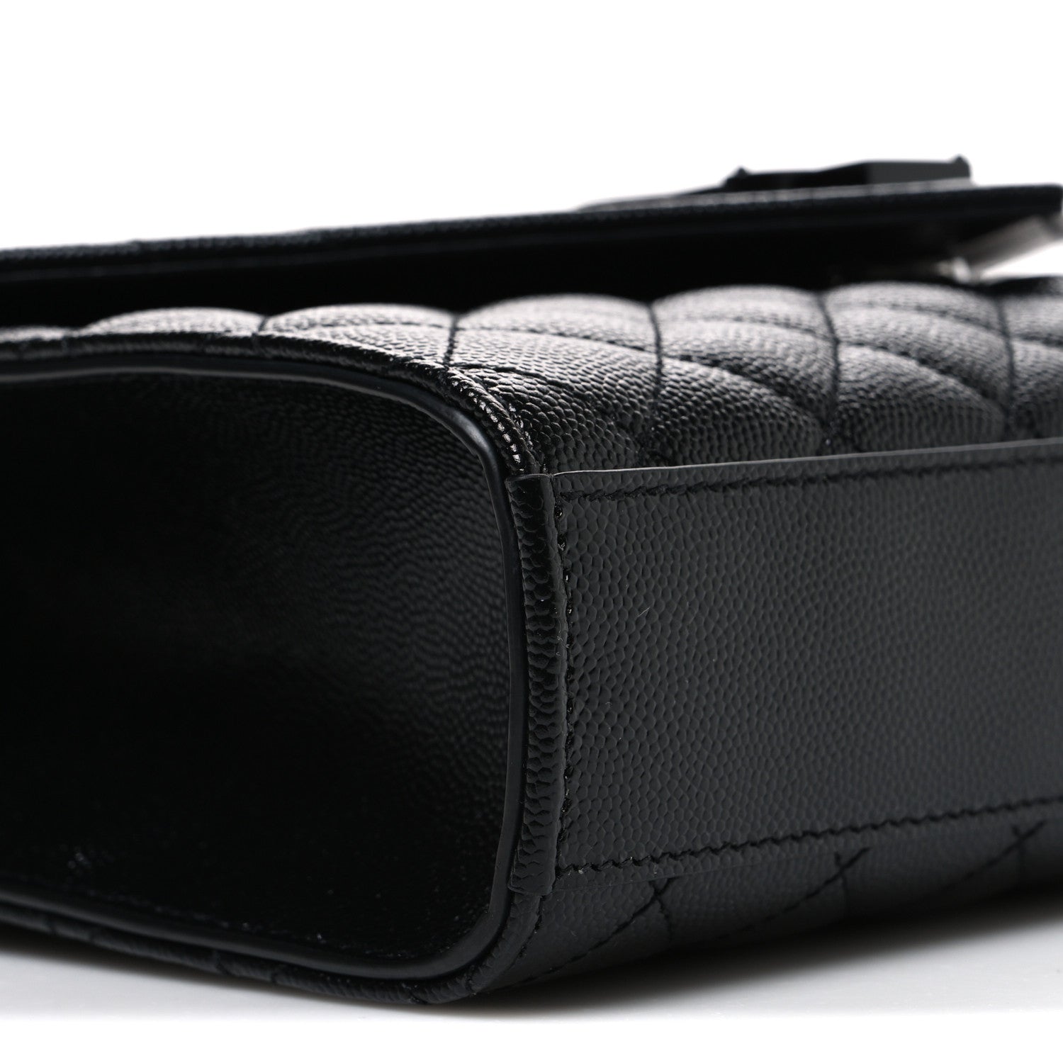Saint Laurent Grain De Poudre Matelasse Medium Monogram Satchel Black