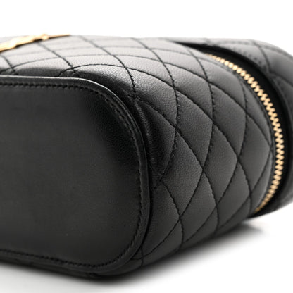 Saint Laurent Lambskin Quilted Mini Gaby Vanity Case Black