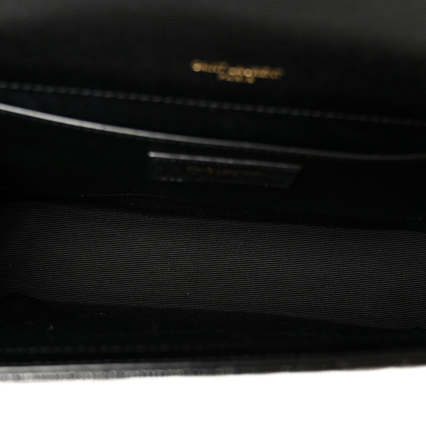 Saint Laurent Grain De Poudre Textured Mixed Matelasse Triquilt Medium Monogram Satchel Black