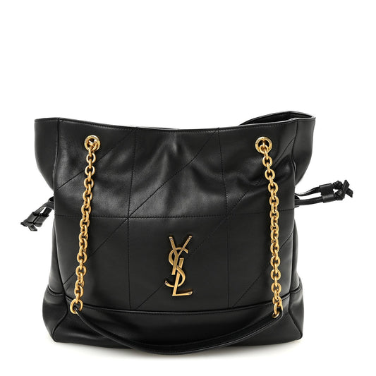 Saint Laurent Jamie Lambskin Small Shopping Tote Black