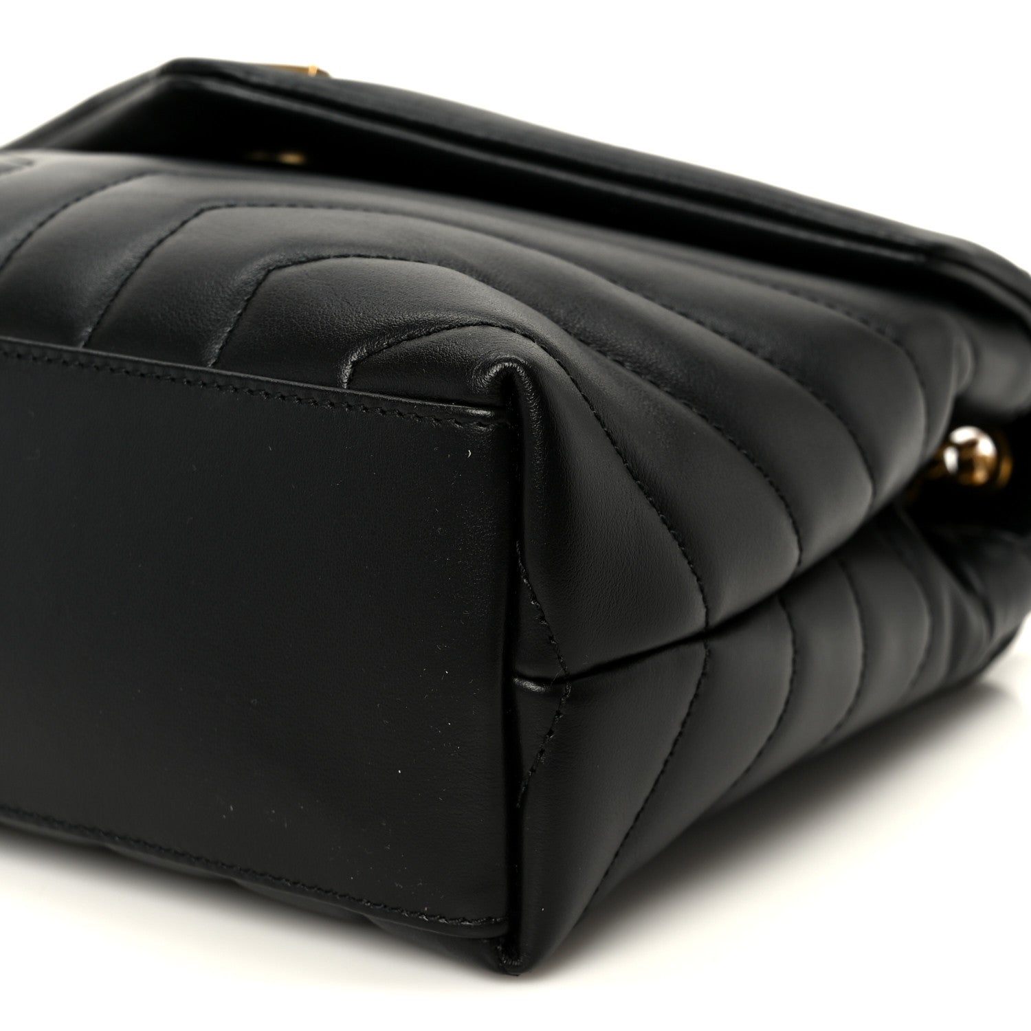 Saint Laurent Small Loulou Chain Satchel Calfskin Y Quilted Monogram Black