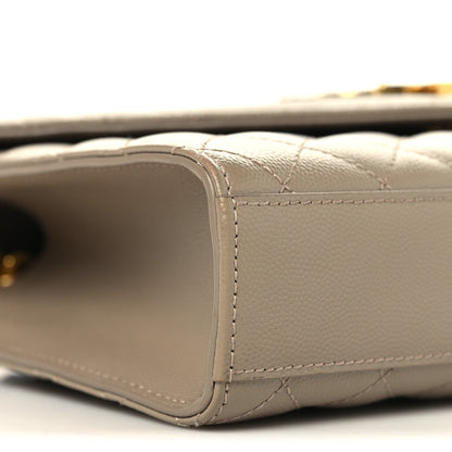 Saint Laurent Grain de Poudre Matelasse Medium Triquilt Satchel Dusty Grey
