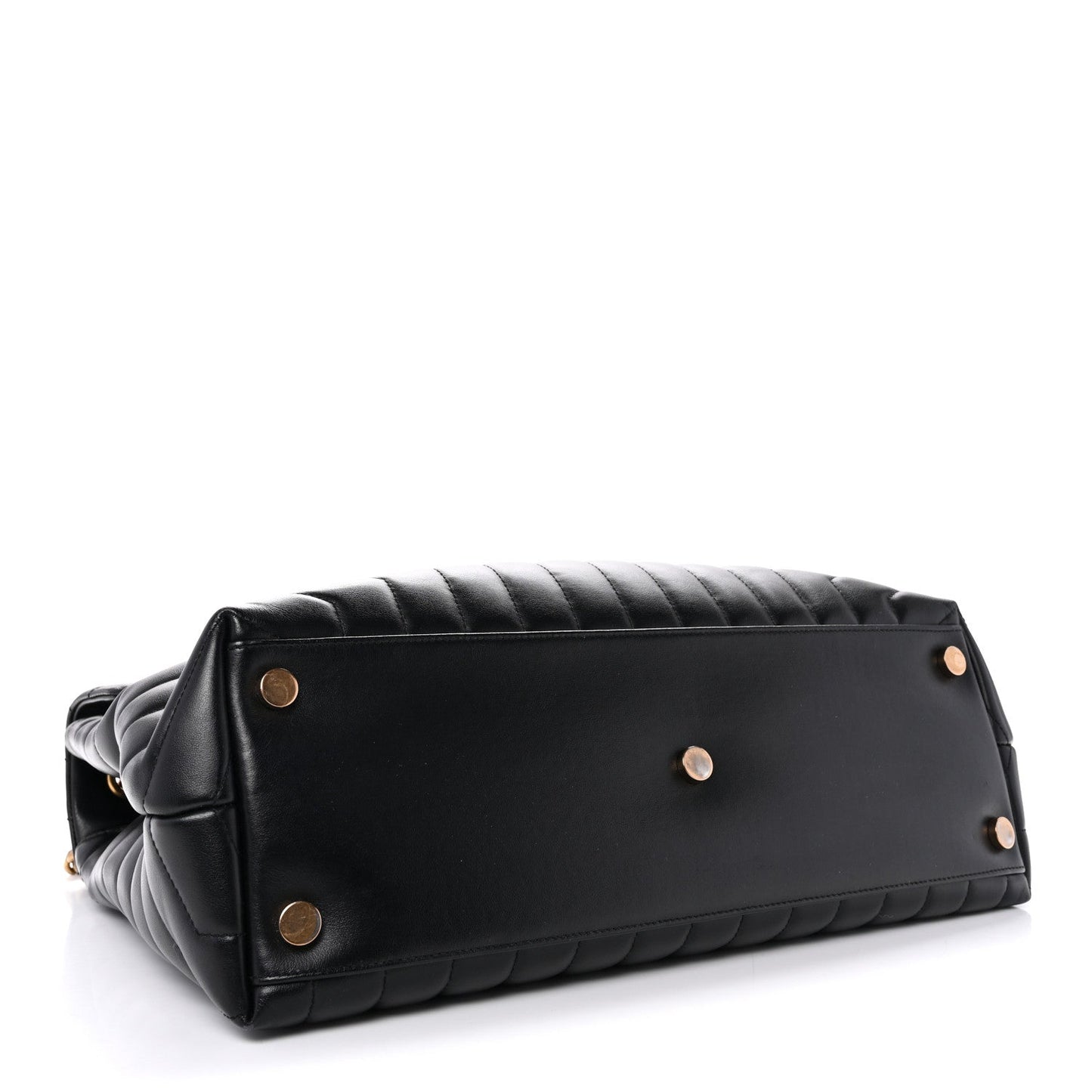 Saint Laurent Calfskin Y Quilted Monogram Large Loulou Chain Satchel Black