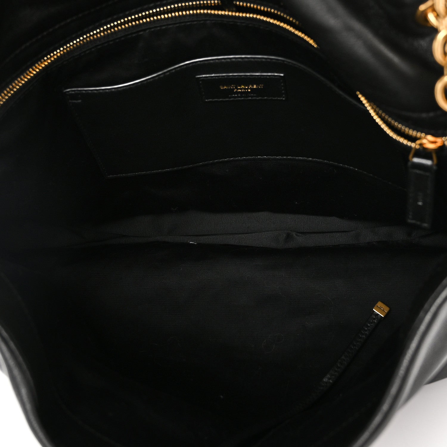 Saint Laurent Lambskin Matelasse Monogram Large Jamie 4.3 Shoulder Bag Black