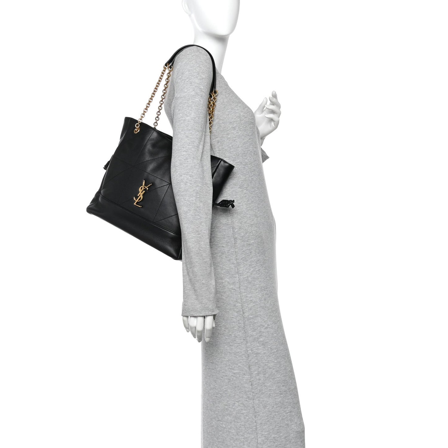 Saint Laurent Jamie Lambskin Small Shopping Tote Black