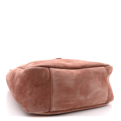 Saint Laurent Suede Calfskin Small Le 5 A 7 Soft Hobo Barley Pink