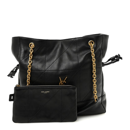 Saint Laurent Jamie Lambskin Small Shopping Tote Black