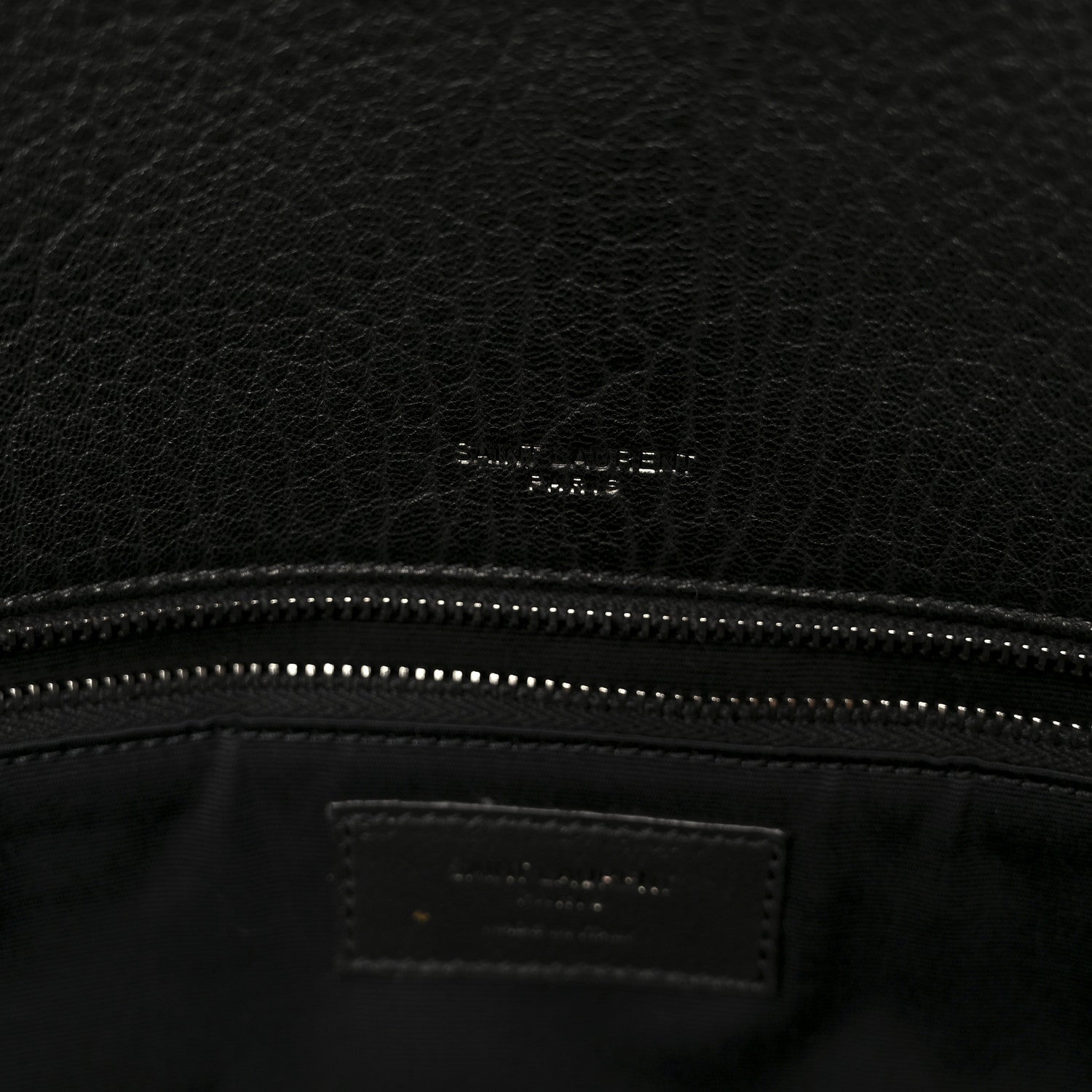 Saint Laurent Grained Lambskin Monogram Large Niki Chain Satchel Black