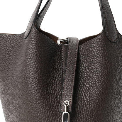 Picotin Lock 18 PM Tote Taurillon Clemence Leather Ebene