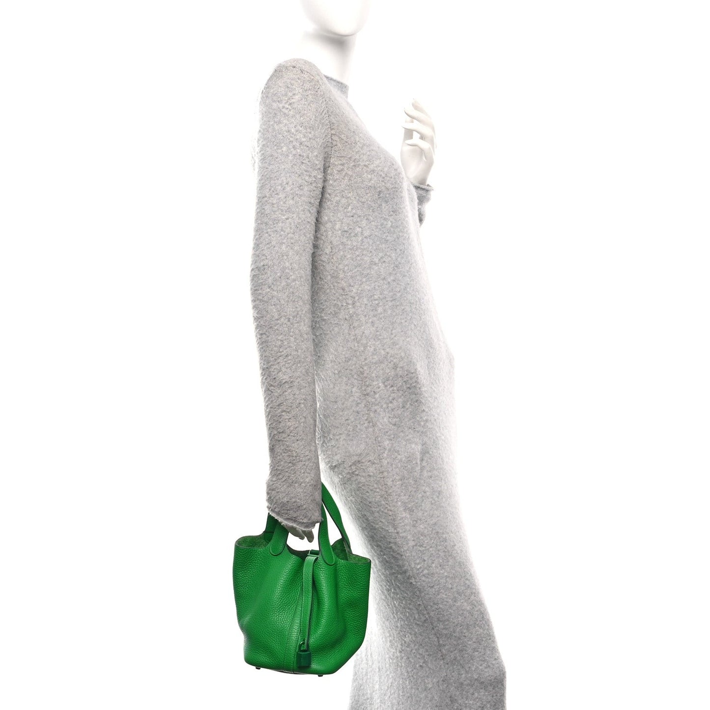 Picotin Lock 18 PM Tote Bag Taurillon Clemence Leather Bambou