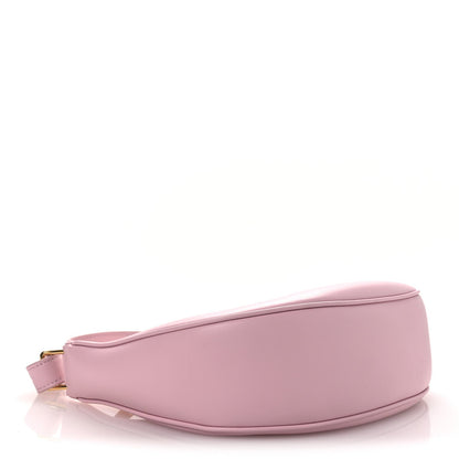 Celine smooth calfskin Ava shoulder bag, pastel pink side profile and base seam