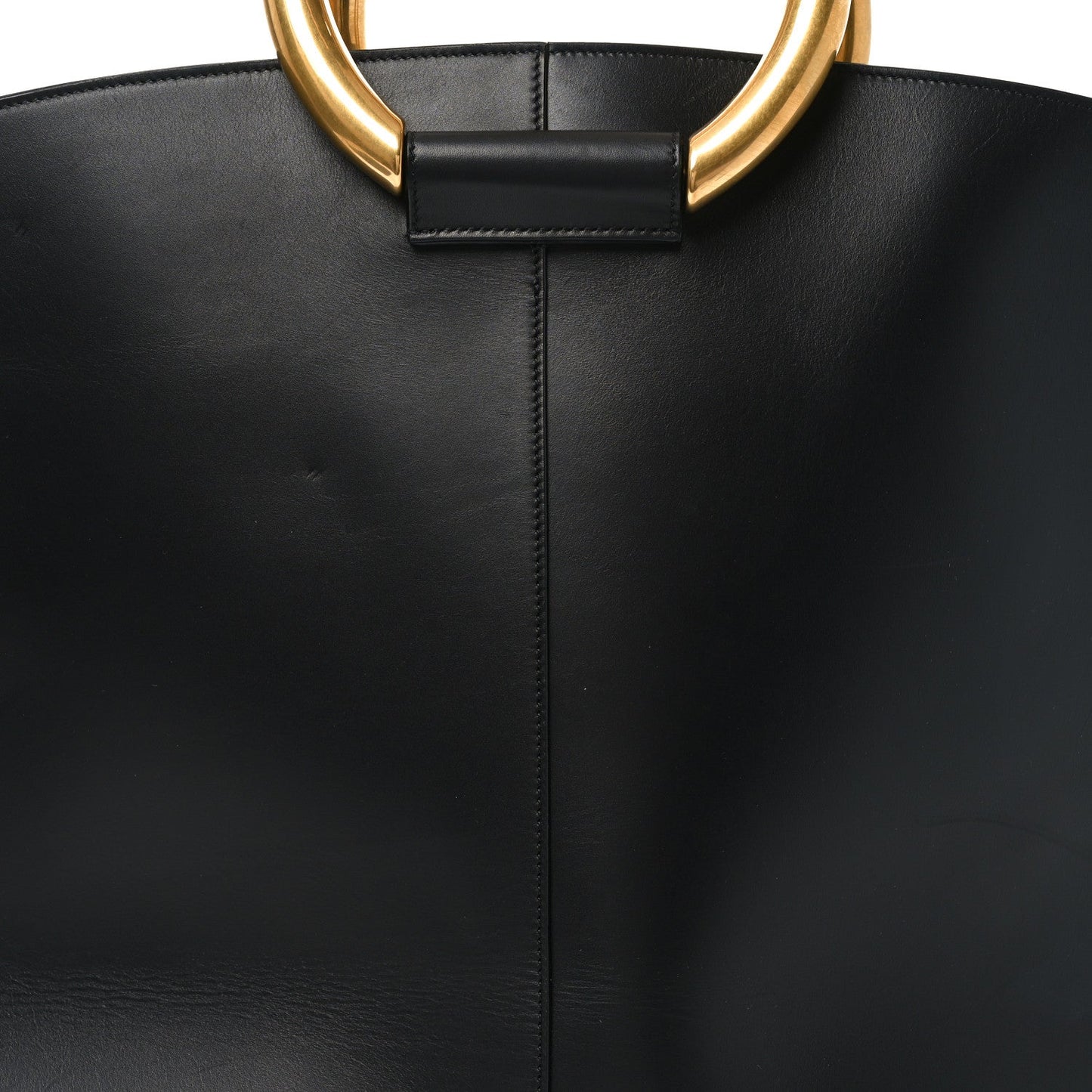 Saint Laurent Smooth Calfskin Maxi Trapezoid Shopping Tote Black