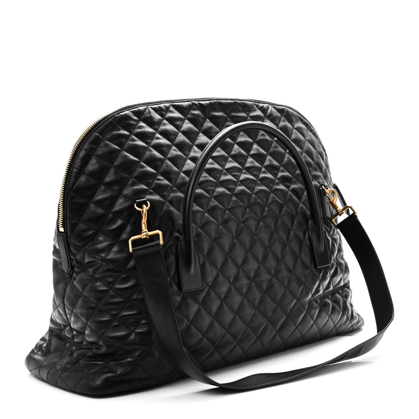 Saint Laurent ES Giant Calfskin Quilted Travel Bag Black