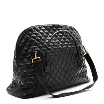 Saint Laurent ES Giant Calfskin Quilted Travel Bag Black